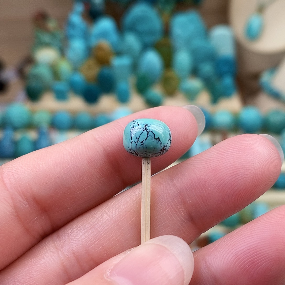 绿松石珠宝奇石未镶嵌9.5mm