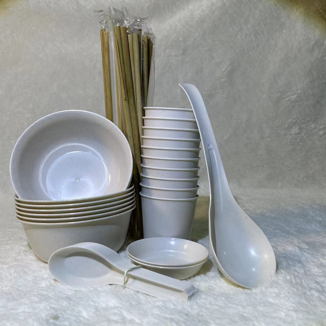 一次性稻壳餐具套装家用