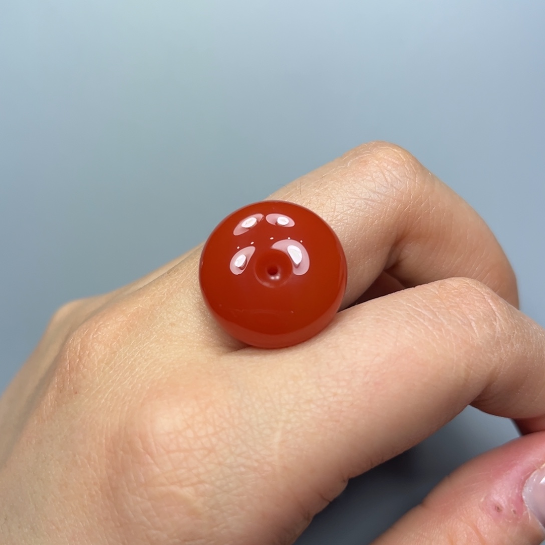 南红玛瑙柿子红平安扣未镶嵌