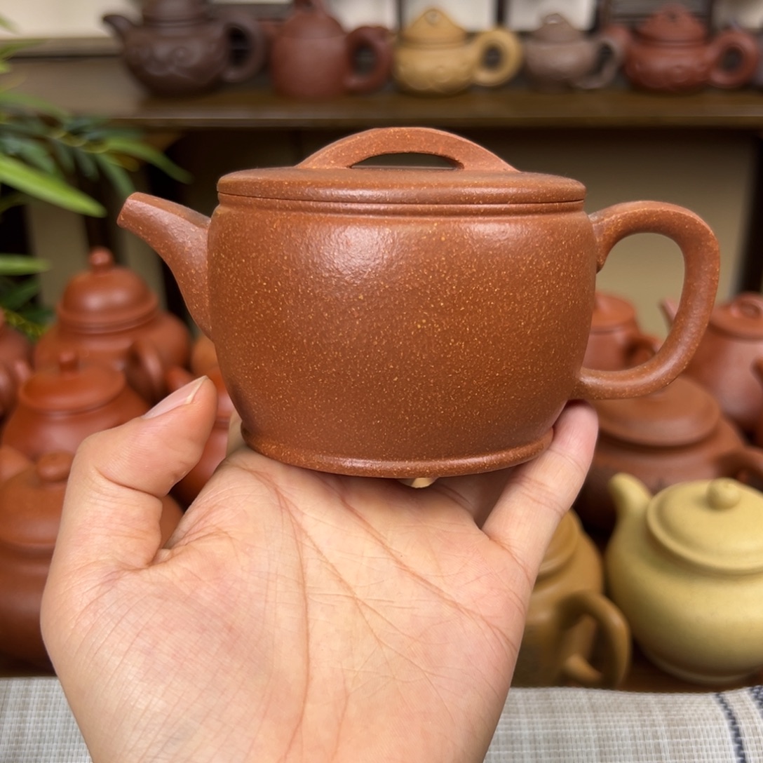 紫砂茶壶紫砂壶汉瓦黄降坡200cc微瑕