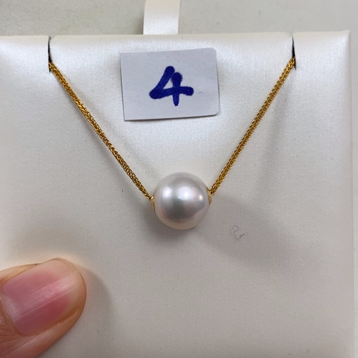 淡水珍珠颈饰银S925镶嵌10-11正圆路路通