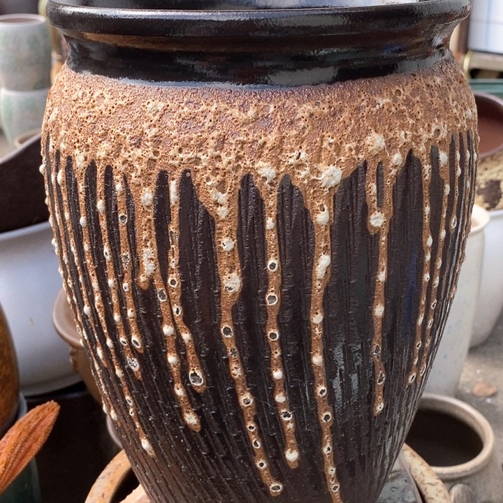 紫砂花盆高约30口约20