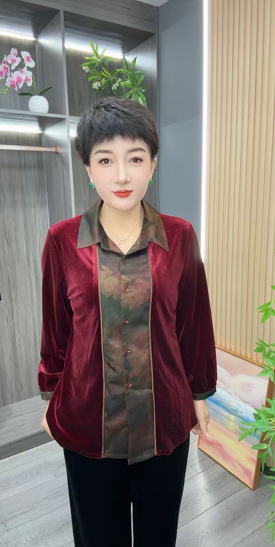 秋季排扣翻领开衫