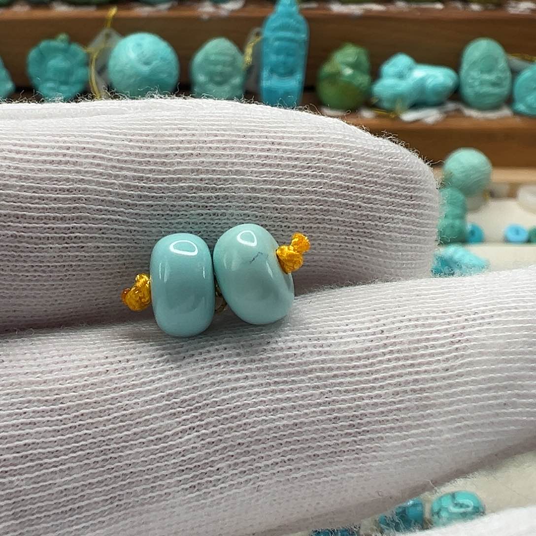 绿松石未镶嵌鼓珠 