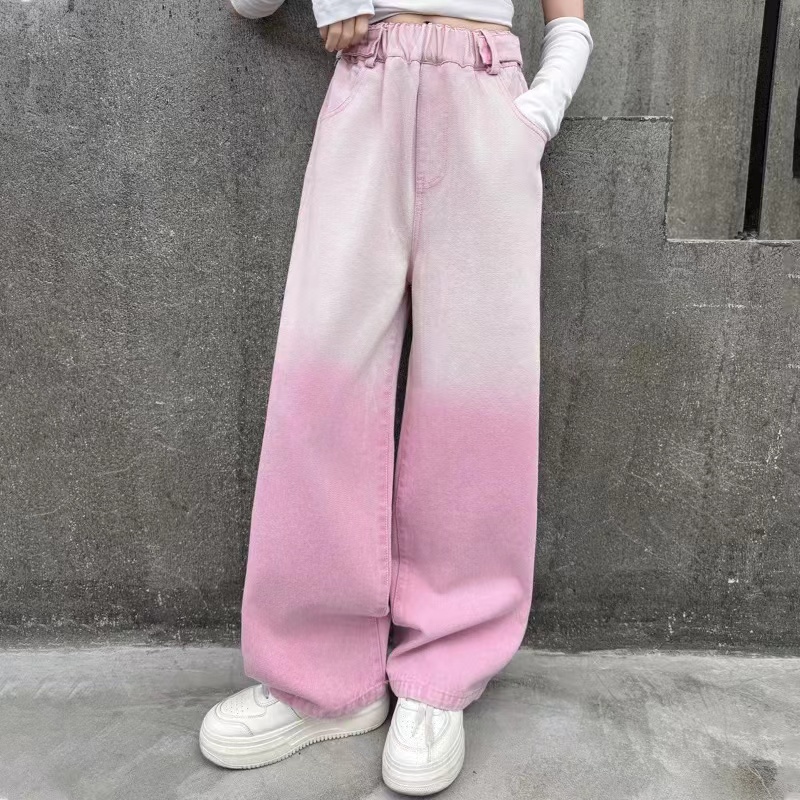 女童2025秋季新款洋气百搭渐变阔腿裤(尺码偏大-按身高拍)B2851