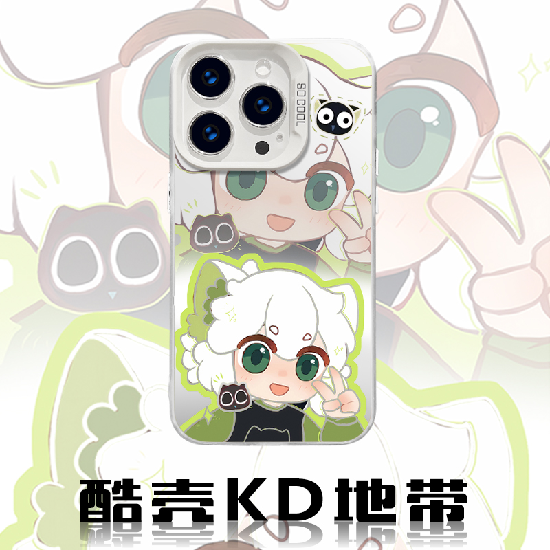 罗小黑-彩银B软边散热适用苹果小米OPPO一加VIVO手机壳