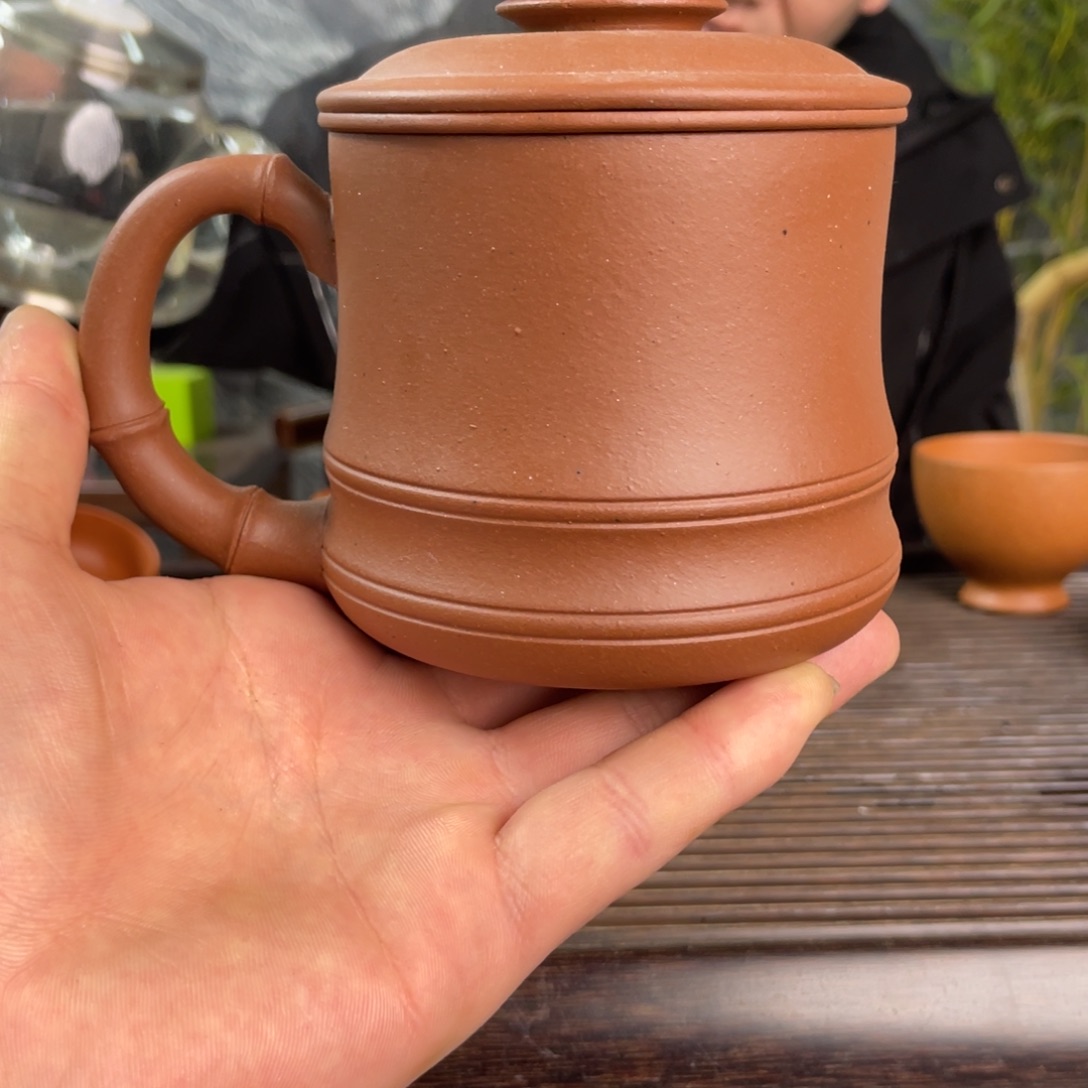 紫砂茶壶红泥盖杯三件套瑕疵处理