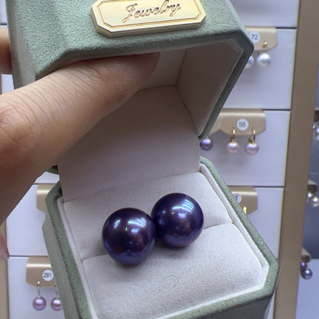 淡水珍珠耳饰银S925镶嵌