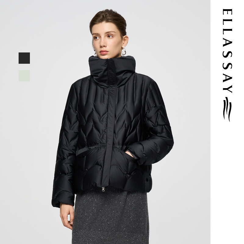 ELLASSAY歌力思2025冬季新款短款立领鹅绒女EWD363L03800