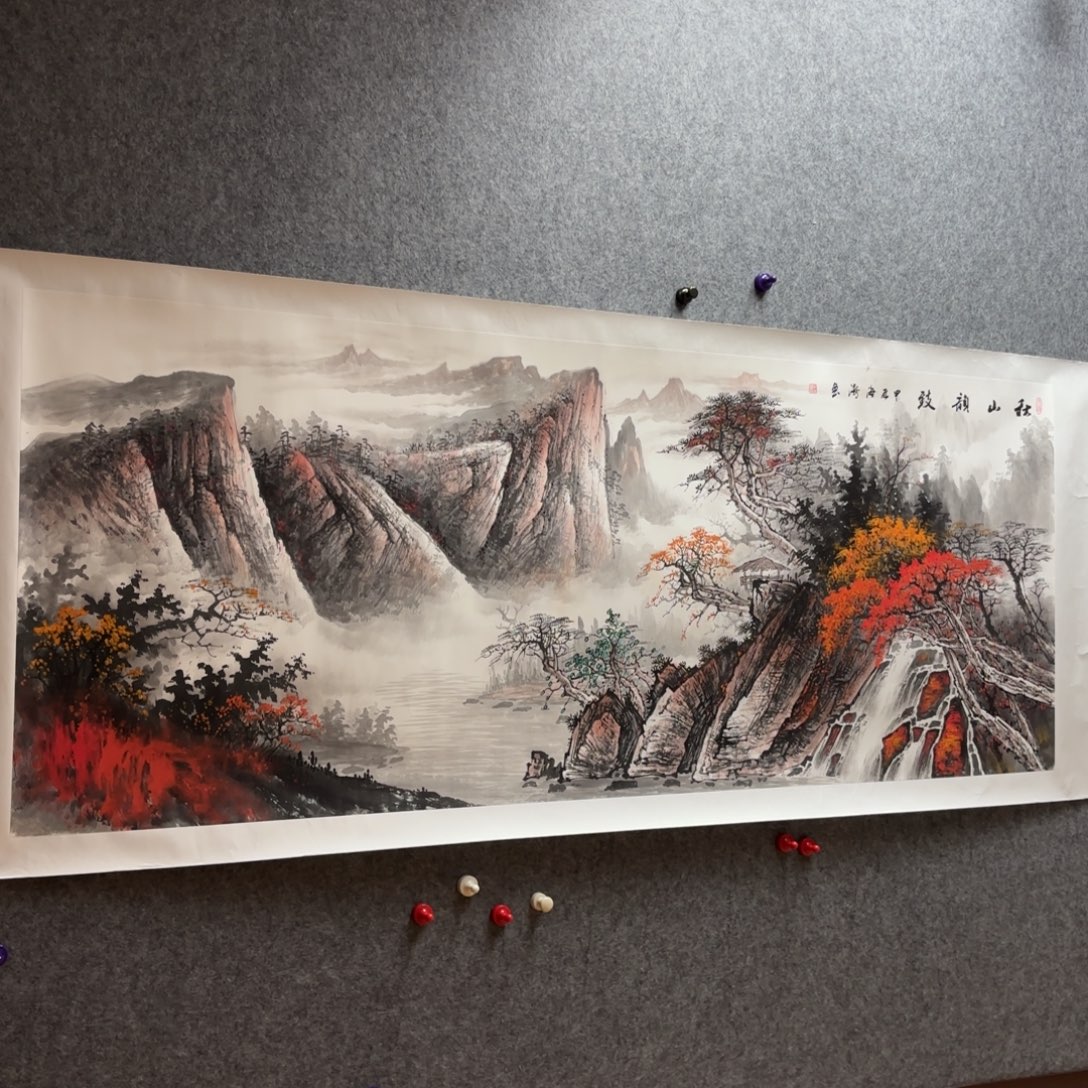 国画国画作品李海涛山水画芯6尺整张