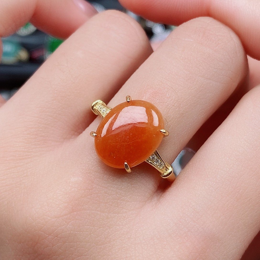 翡翠戒指银S925镶嵌戒指