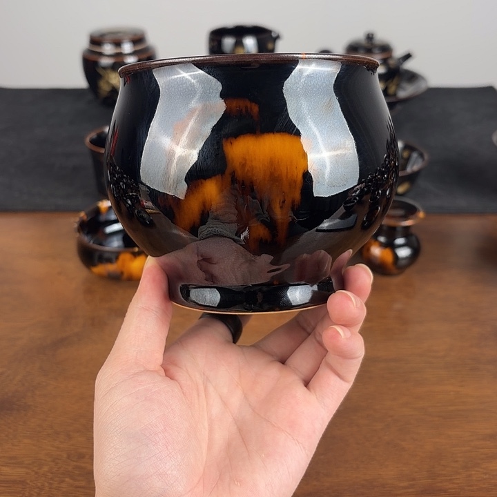 瓷玳瑁釉苹果水洗