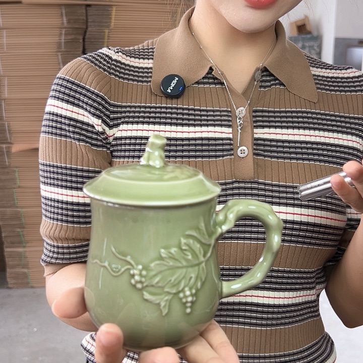 龙泉云间青瓷小米茶器