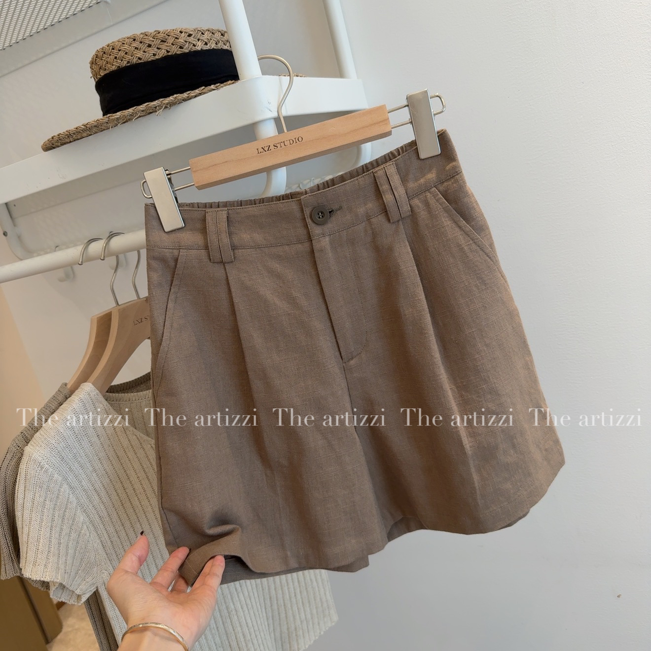 The Artizzi《麻境》夏季五分短裤纯色