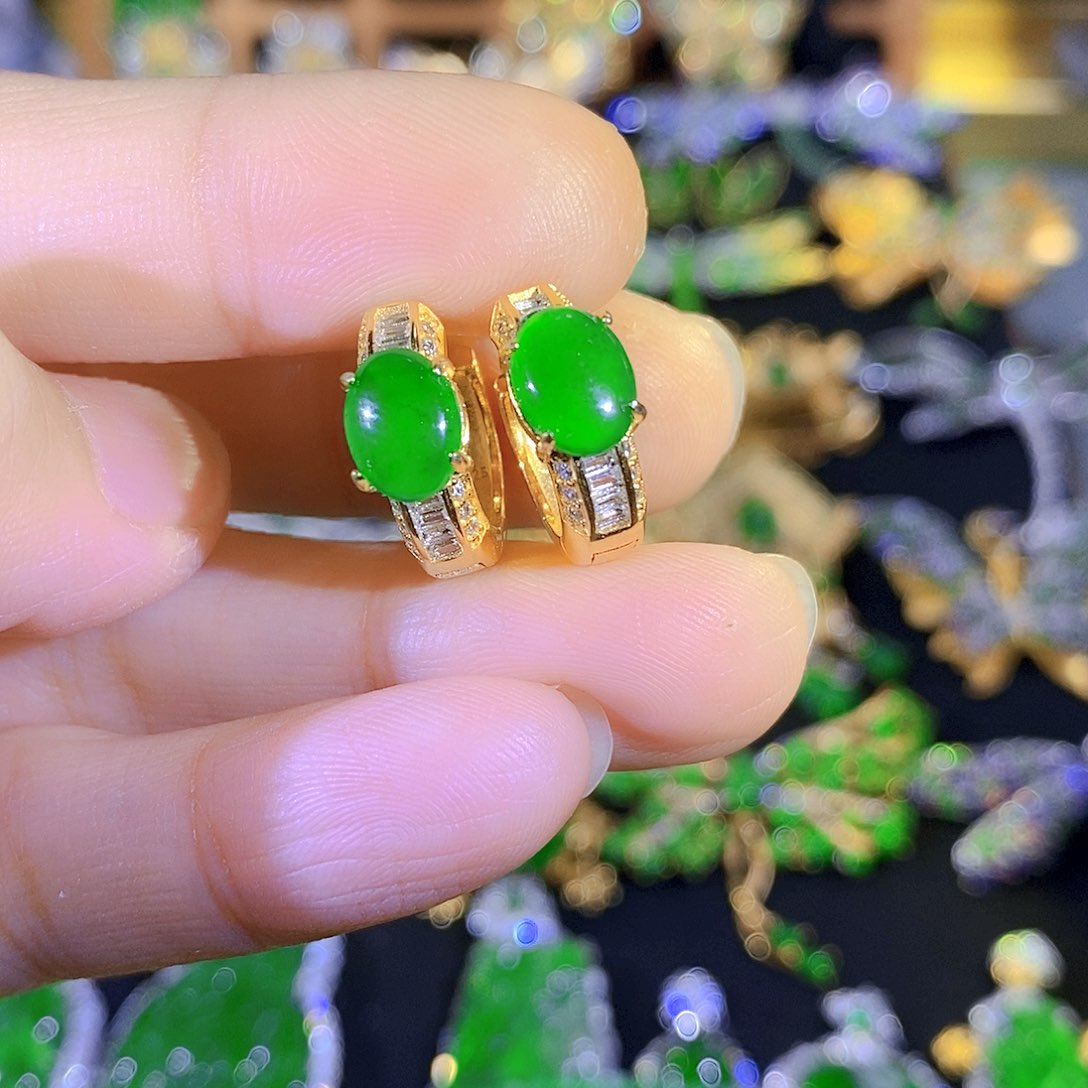 吊坠(不含链)银S925镶嵌翡翠