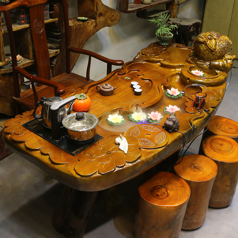根雕茶台整体树根茶桌椅楠木组合茶几家具树头实木MH10717