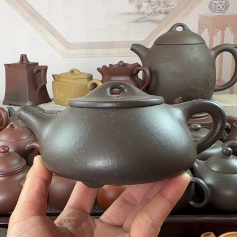 紫砂茶壶梨皮天青300cc