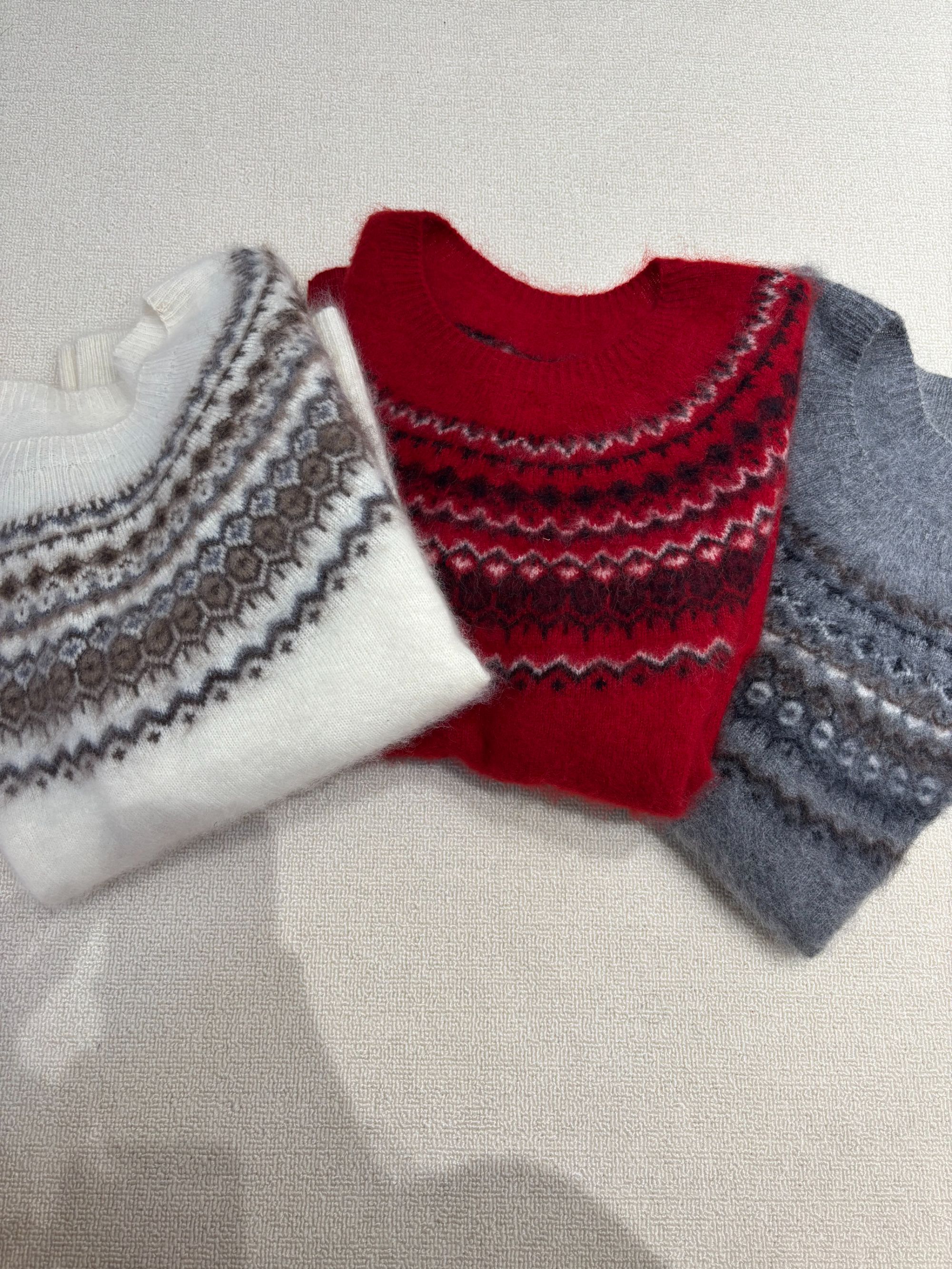 [奕奕]费尔岛系列  拉毛羊绒氛围感毛衣