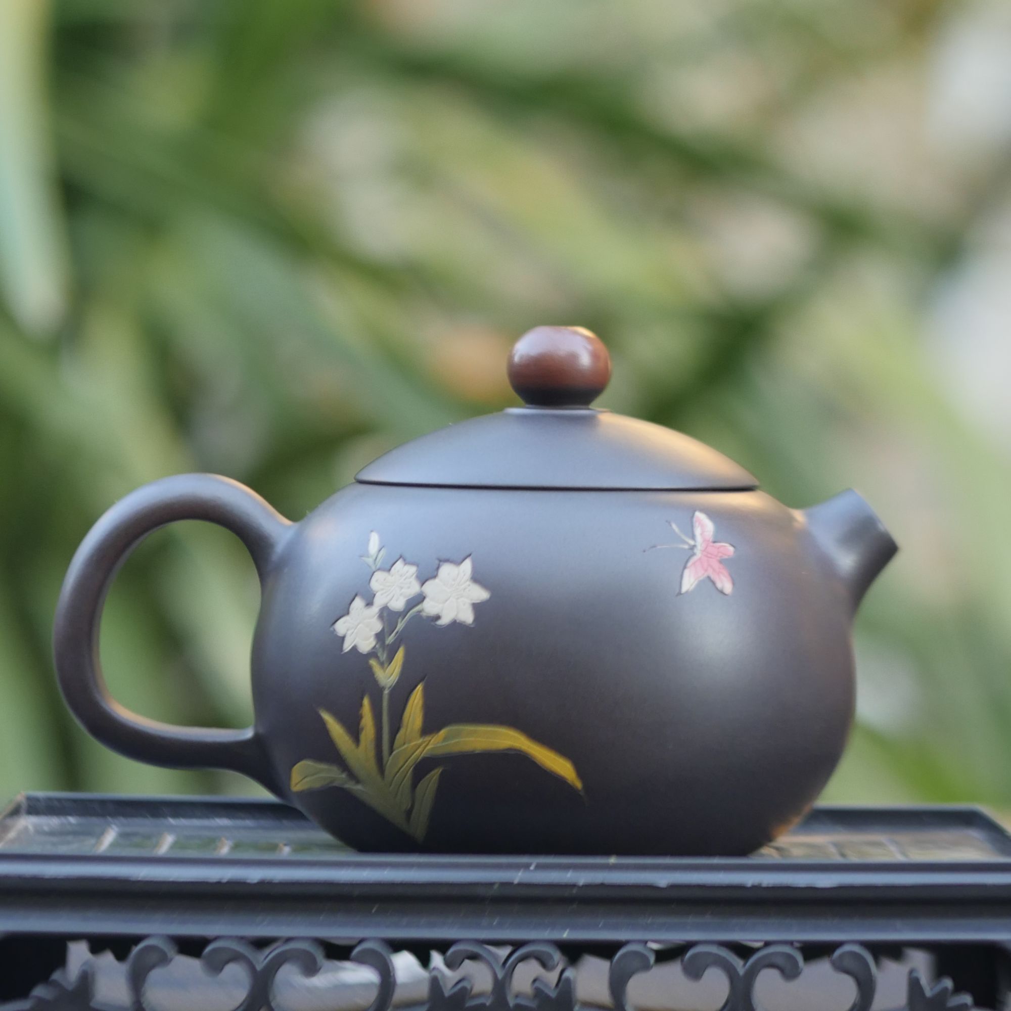 《云小陶》建水紫陶陶瓷余兴良老师阴刻阳填160cc泡茶壶家用茶具