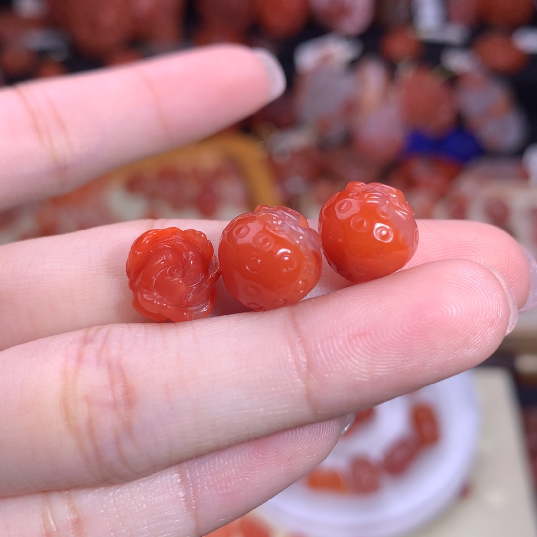 糖***果南红玛瑙未镶嵌珠宝半成品组合2