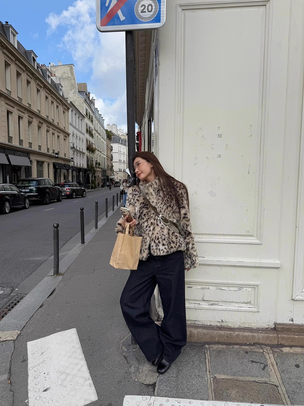 【清】NO退换ONEXH·IN choose u2025冬环保毛皮草复古豹纹毛毛外套