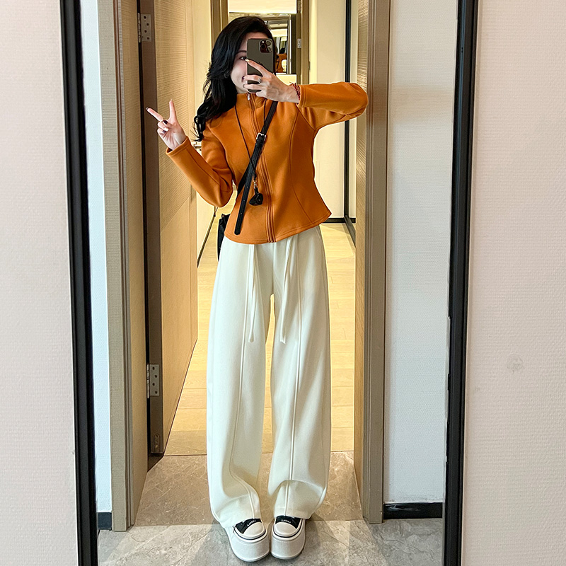 【媛媛专属】美式抽绳弯刀裤女秋季2025新款高腰阔腿裤宽松休闲卫裤