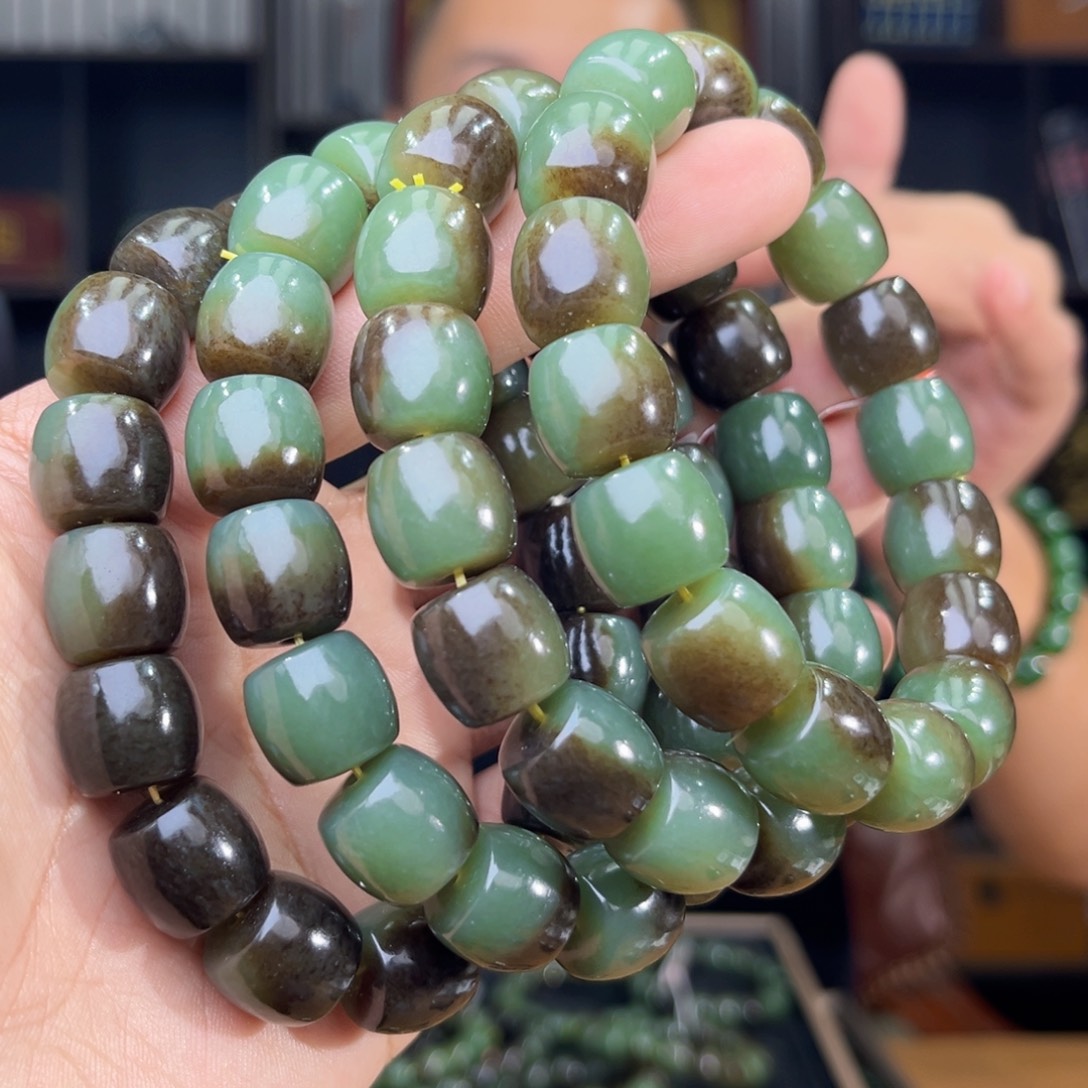 和田玉未镶嵌手串天然和田玉新疆若羌黄口料卡14多样性发其一