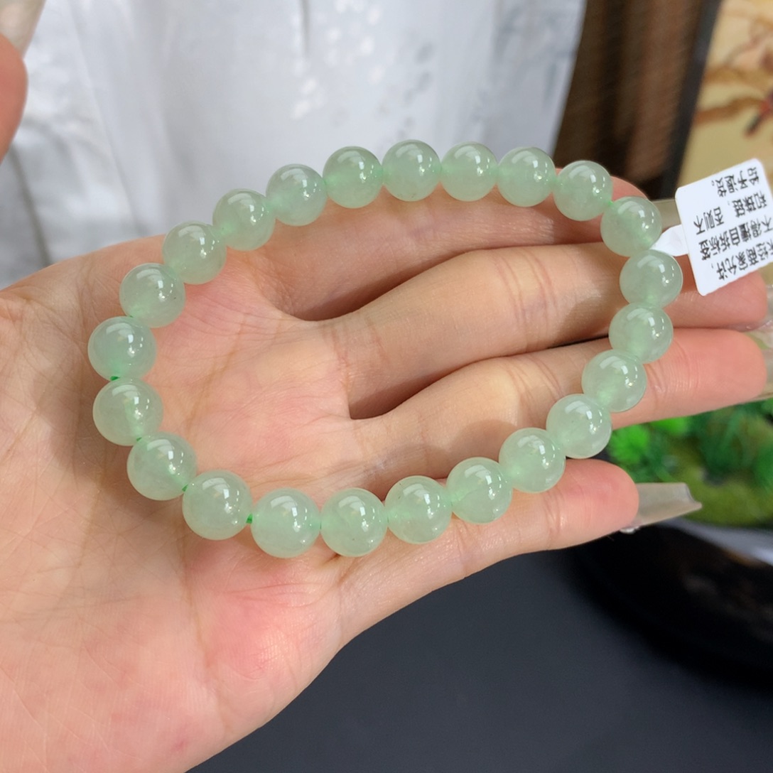 未镶嵌手链翡翠卡8胶润晴手串