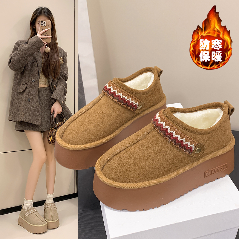 7cm小个子增高加绒款女鞋鞋子时尚雪地靴加厚民族风一鞋两穿雪地