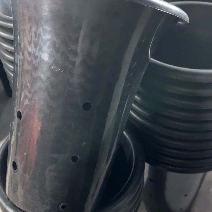 树脂黑兰花盆口24高29一组5