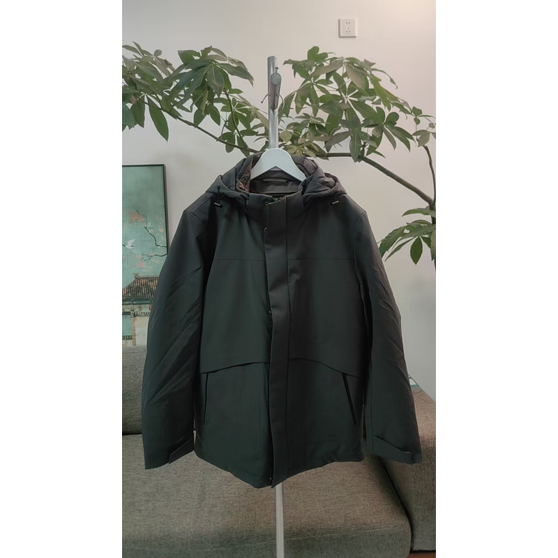 冬季 可脱卸帽兔皮毛尼克服中长款 89267