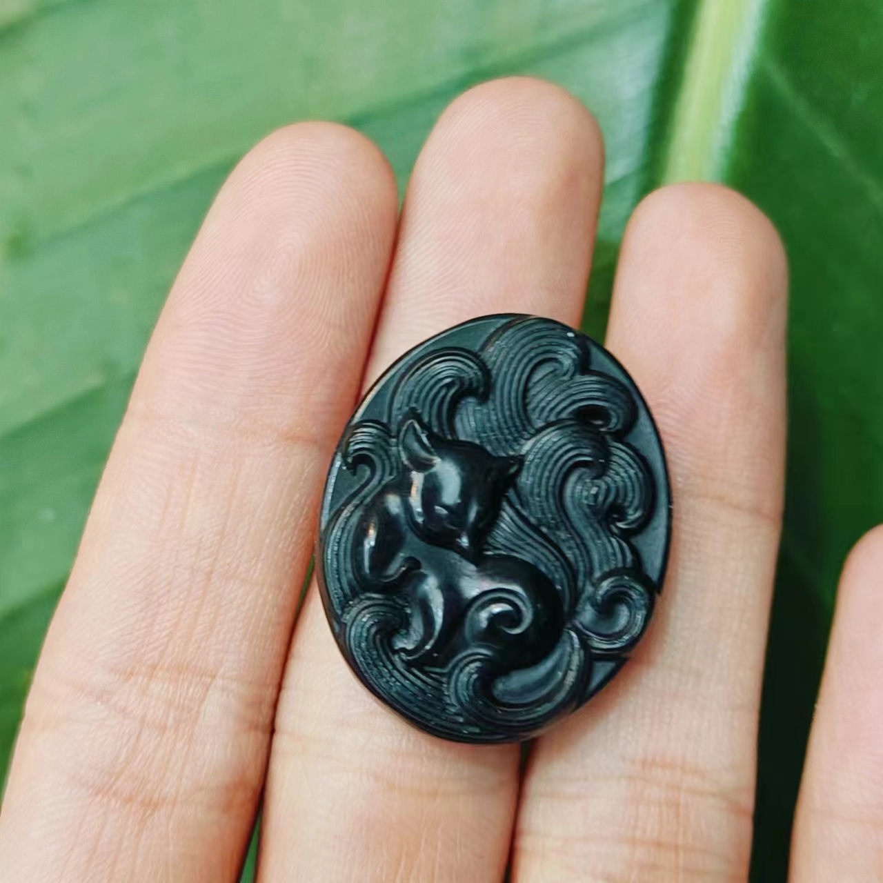 和田玉青玉九尾吊坠-821037