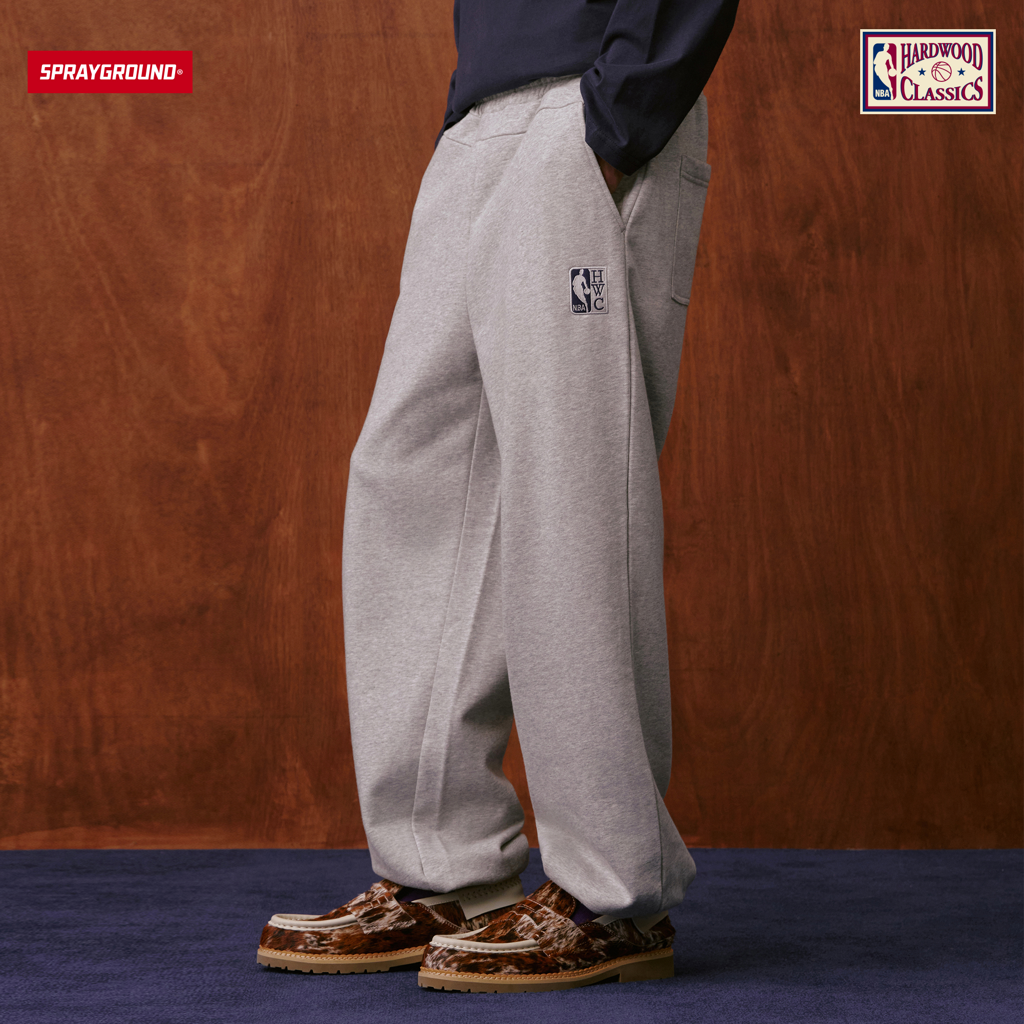 SPRAYGROUND I NBA HWC联名系列鲨鱼嘴针织长裤美式JM NE232101