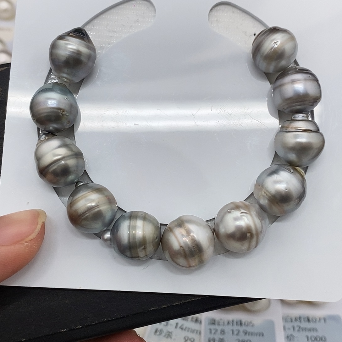 海水珍珠未镶嵌耳饰11颗特价大溪地 无鉴赏