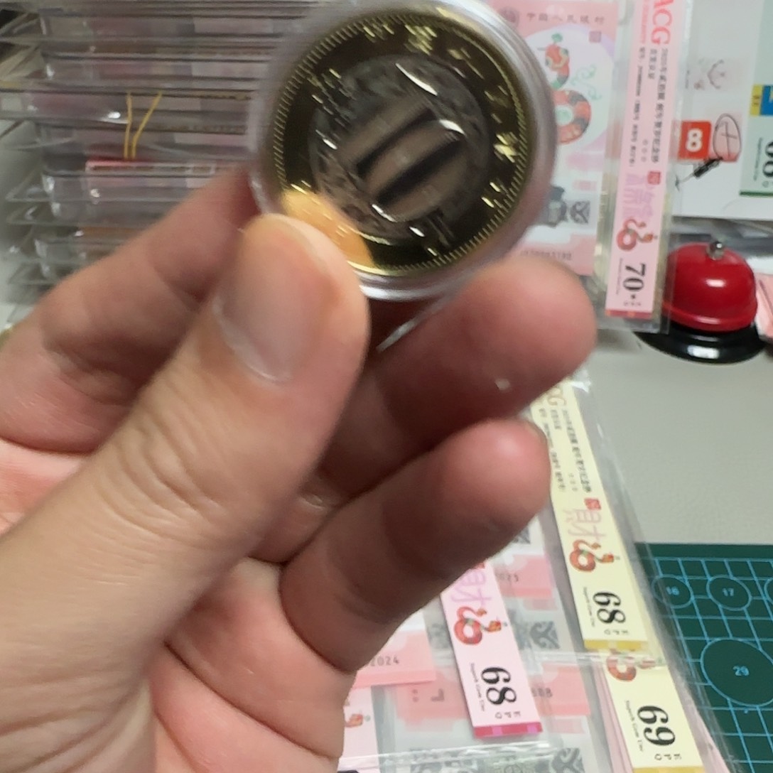 塑料禁**笛蛇年纪念币一枚钱