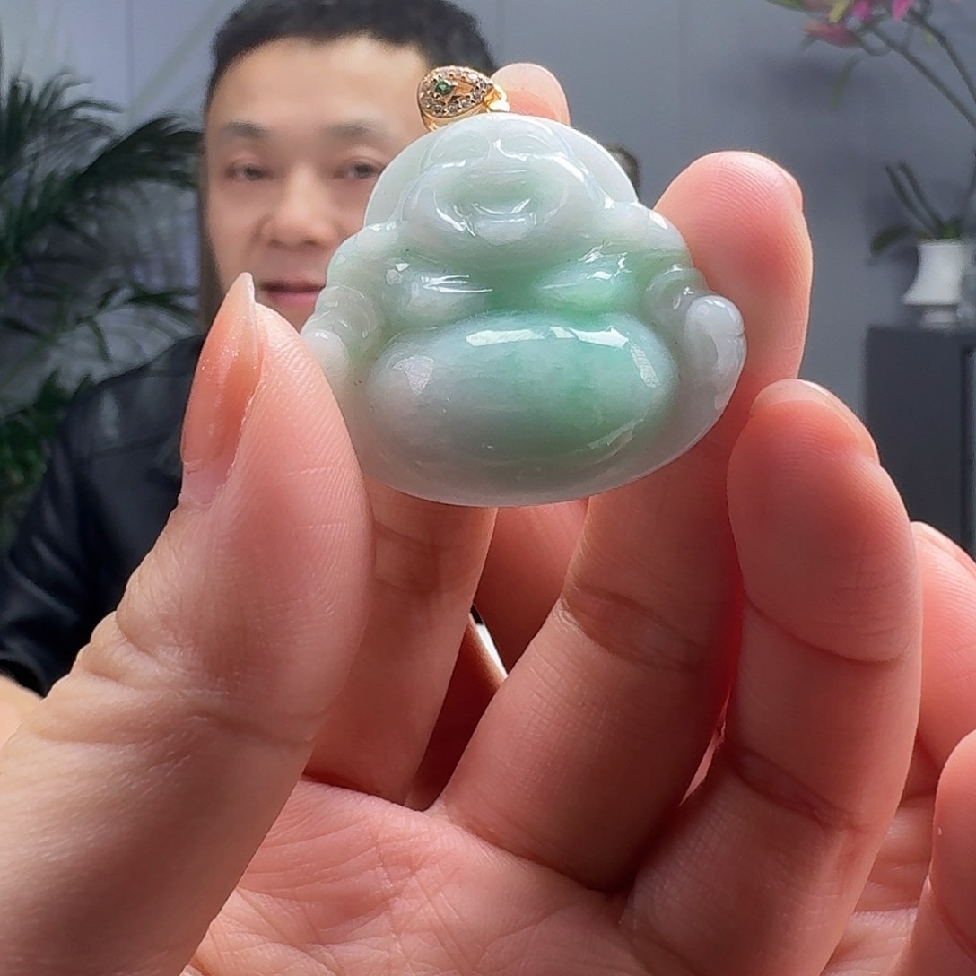 翡翠吊坠(不含链)银S925镶嵌天然
