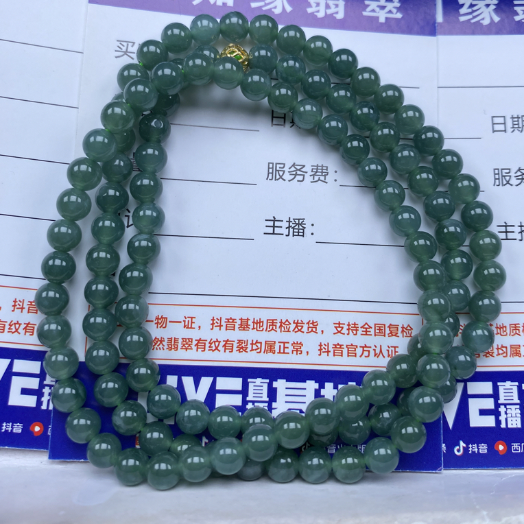 纯天然翡翠A货珠链