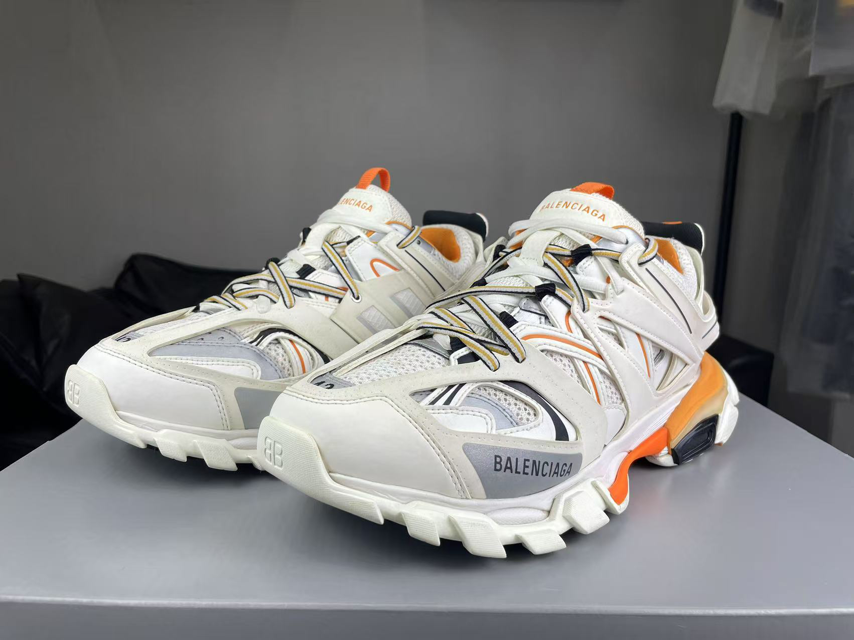 99新 Balenciaga/巴黎世家 Track白橙老爹鞋42码原盒97新