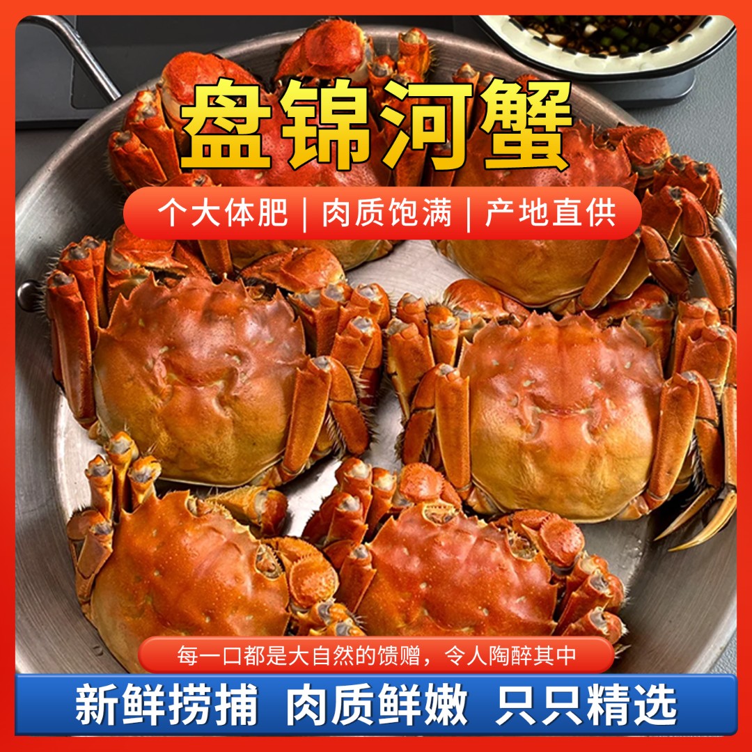 【活蟹】盘锦河蟹【公母混】母1.7-1.4两+公2-1.7两 （2斤/3斤）鲜活发