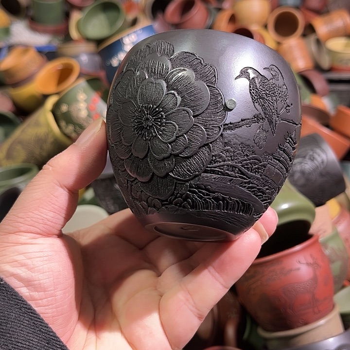 紫砂茶杯全手工紫砂主人杯