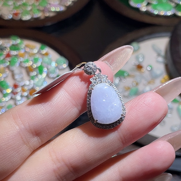 翡翠银S925镶嵌颈饰