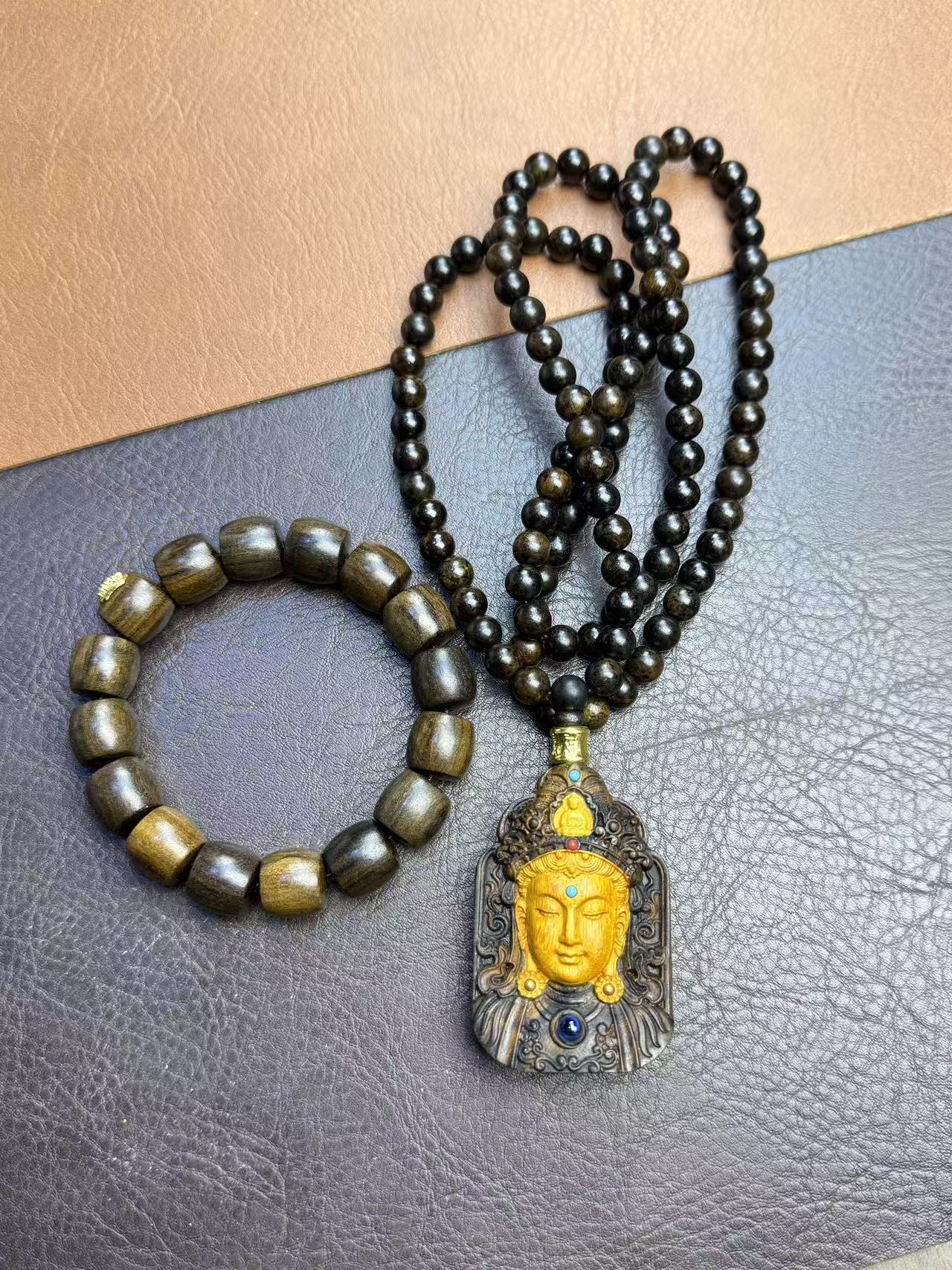 增香沉香木113 增香沉香木精品单圈（手串＋项链）A113 （无礼盒）