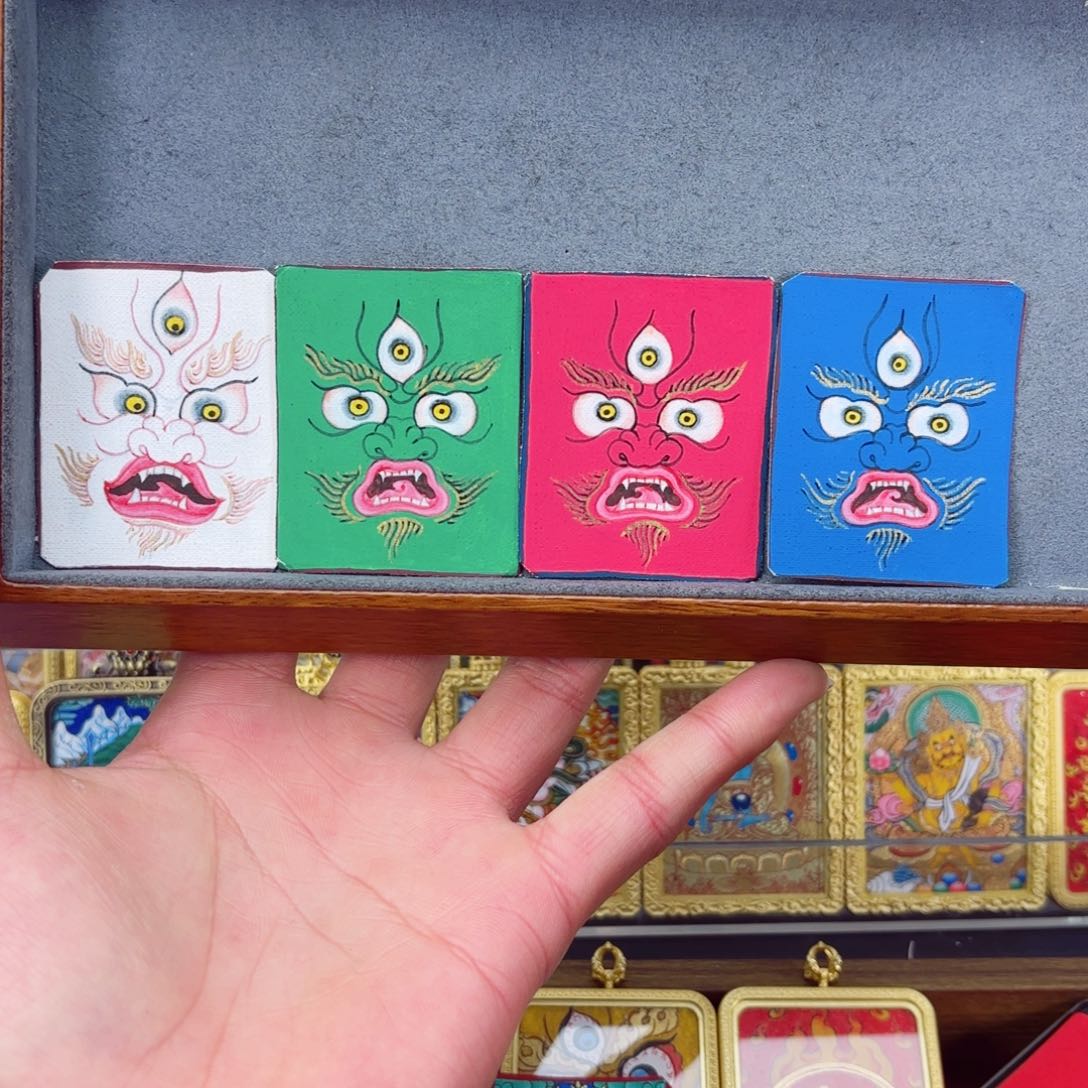 吊坠纯手绘唐卡五路面首