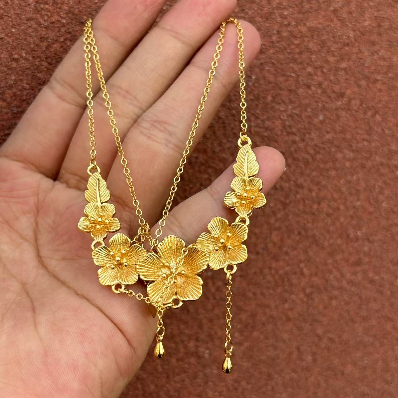 链子足银 192-精工花朵项链