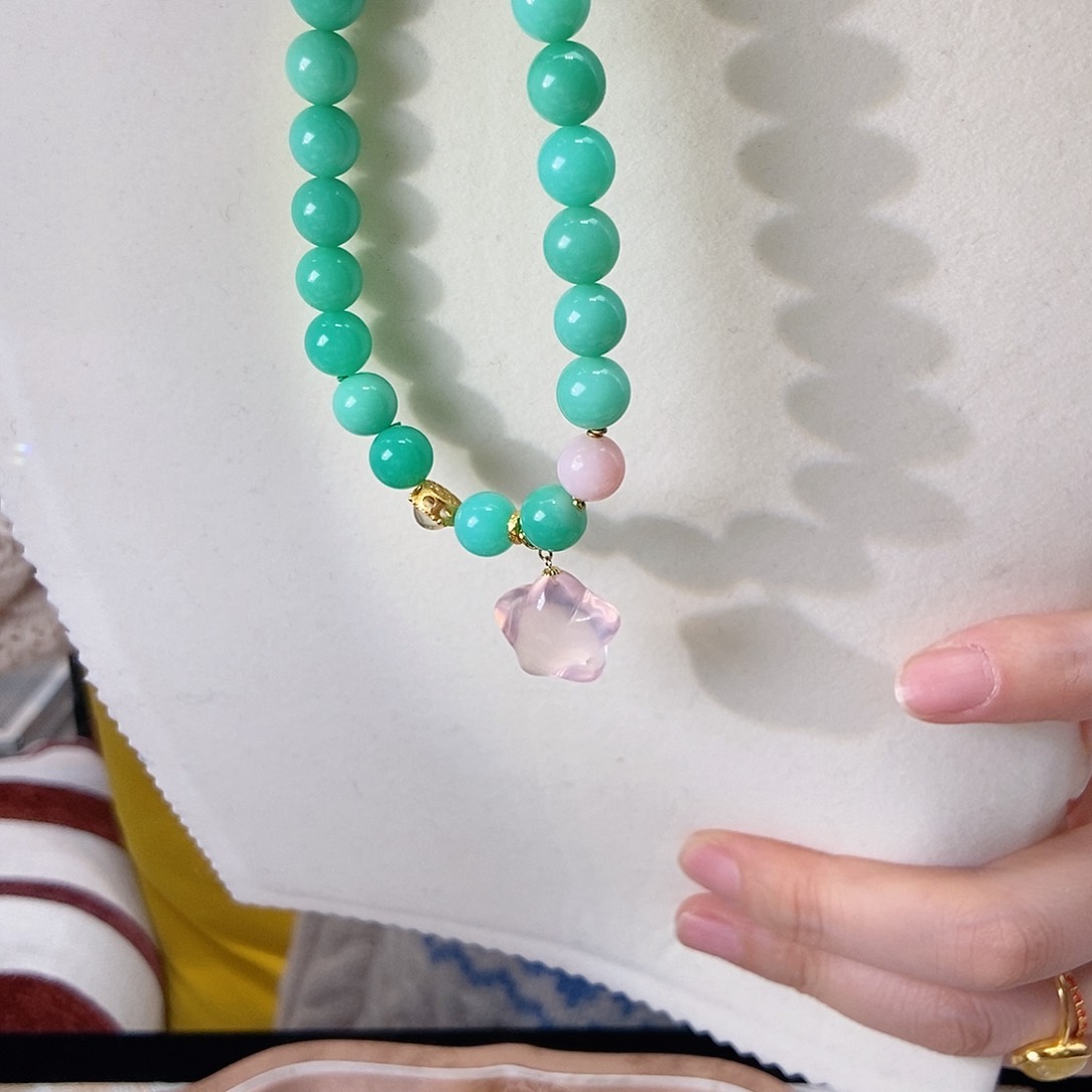 玛瑙/玉髓手链18K金镶嵌澳玉设计款