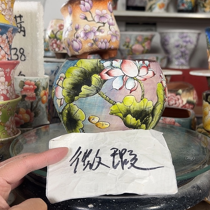 满38包邮 景德镇幸运花盆