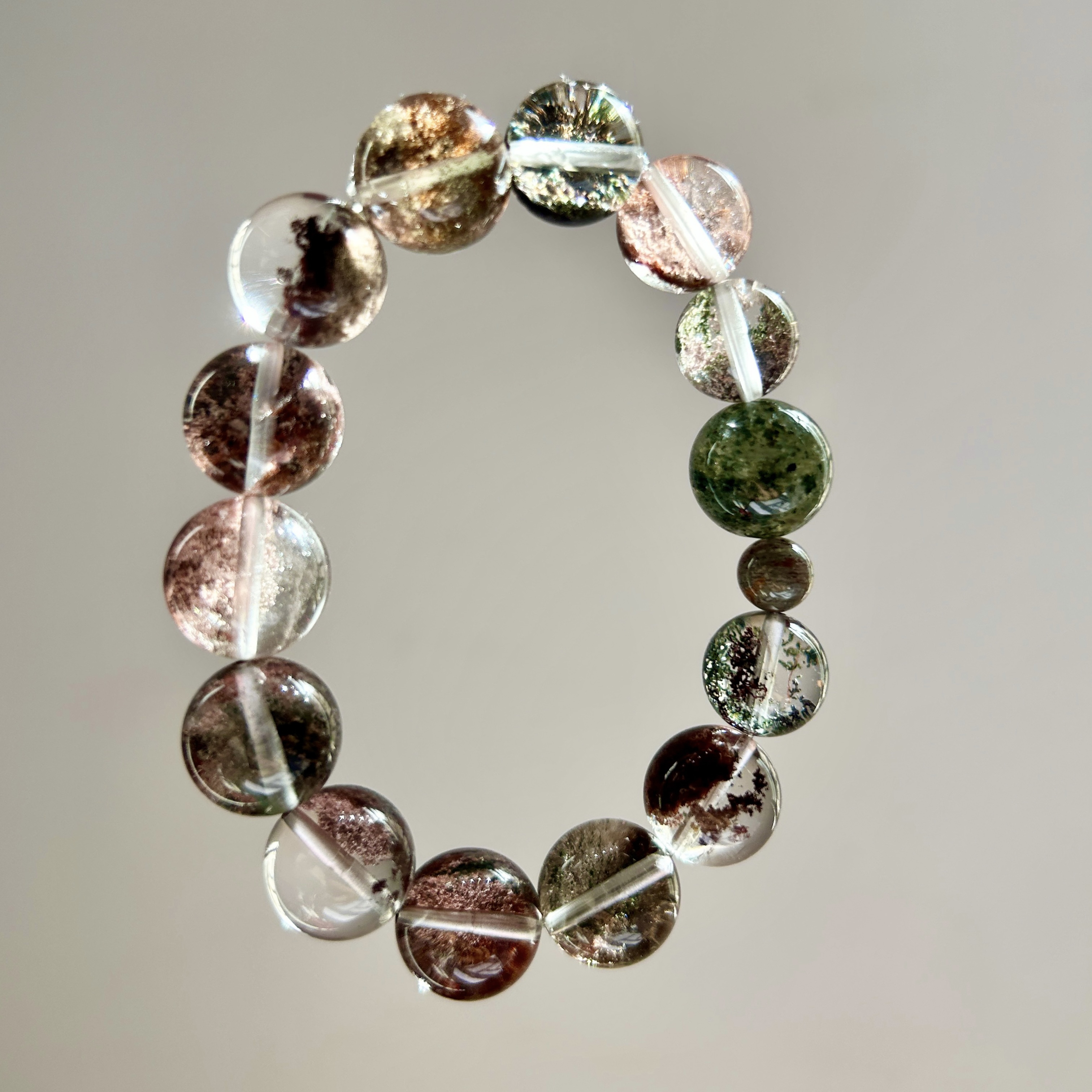 聚宝盆手链天然水晶四季幽灵设计款13-14咪