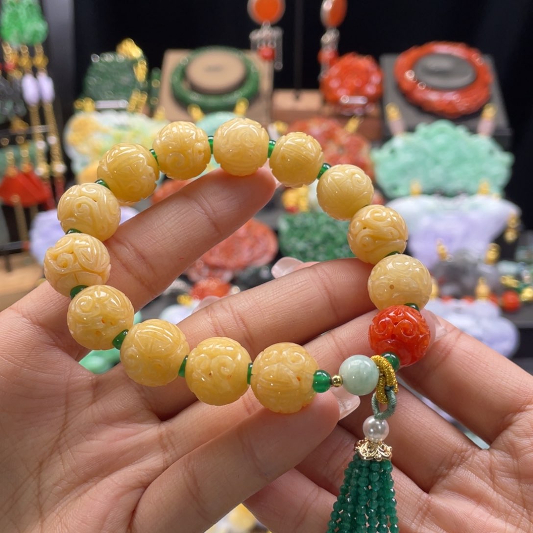 翡翠手串未镶嵌代编织