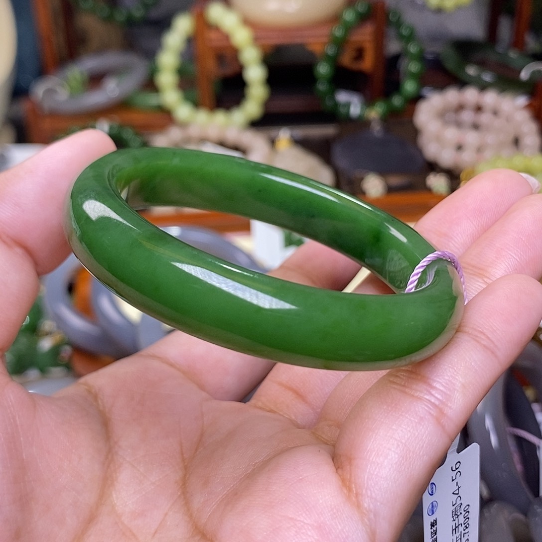 和田玉碧玉老料7号矿收藏手镯54.5圈未镶嵌