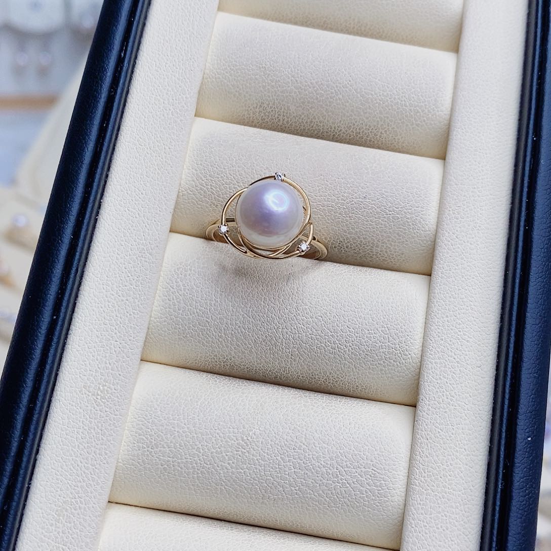 淡水珍珠戒指银S925镶嵌